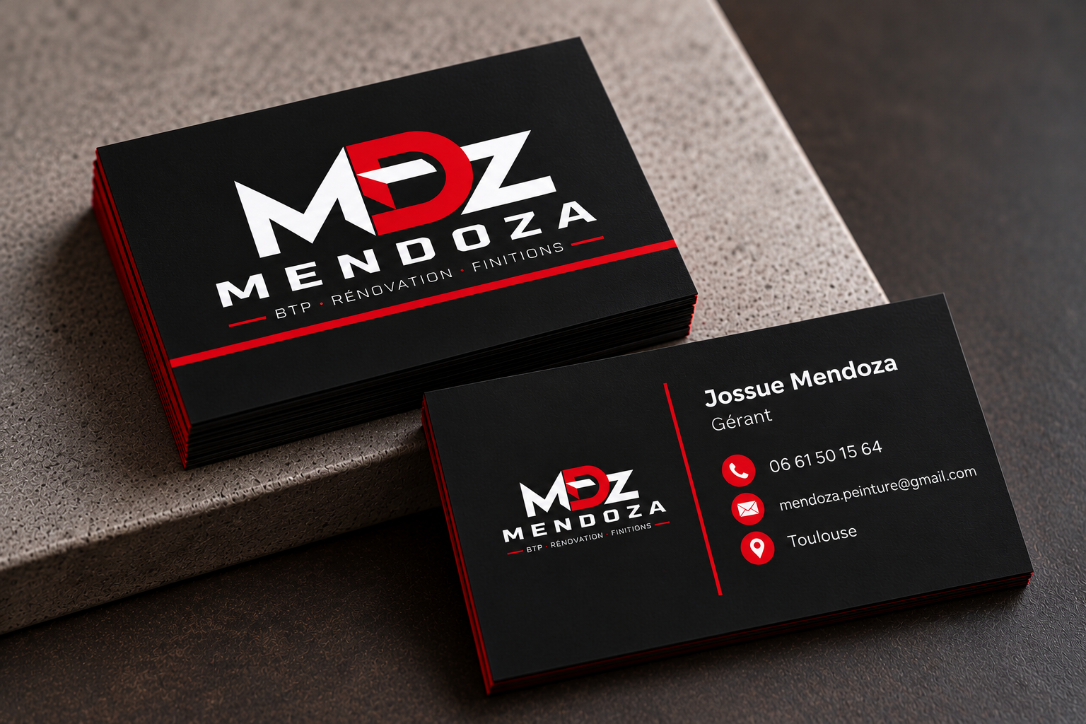 Carte de visite Mendoza, recto et verso