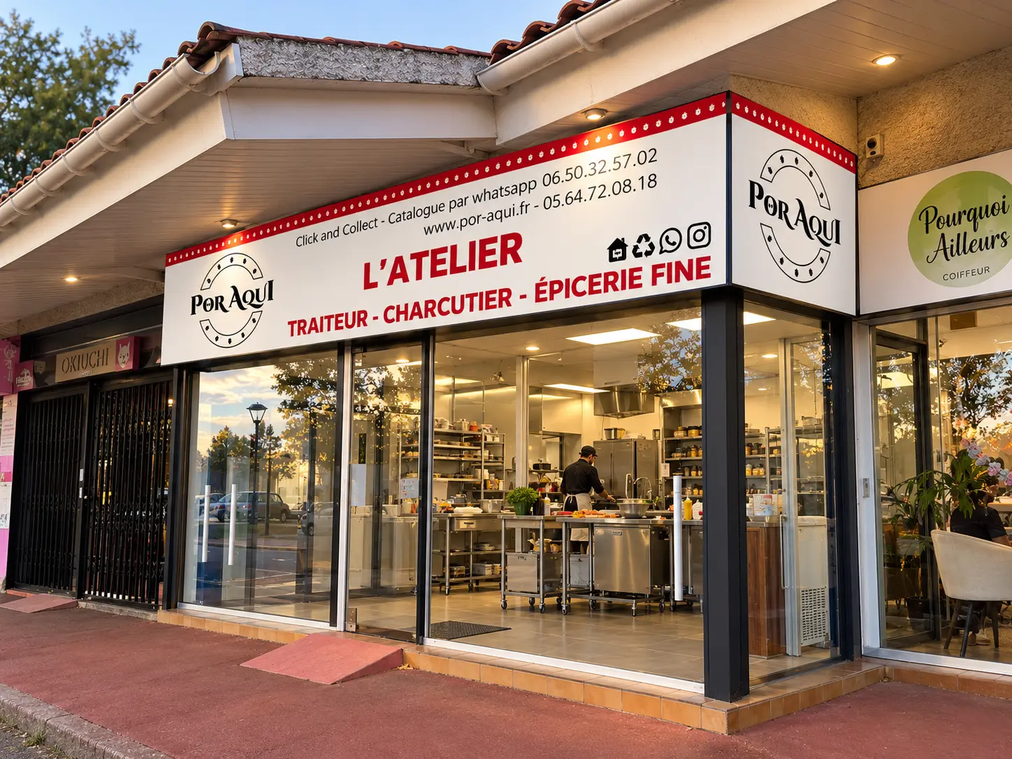 Por Aquí — Identité visuelle · Enseigne de l'épicerie fine · Toulouse, France