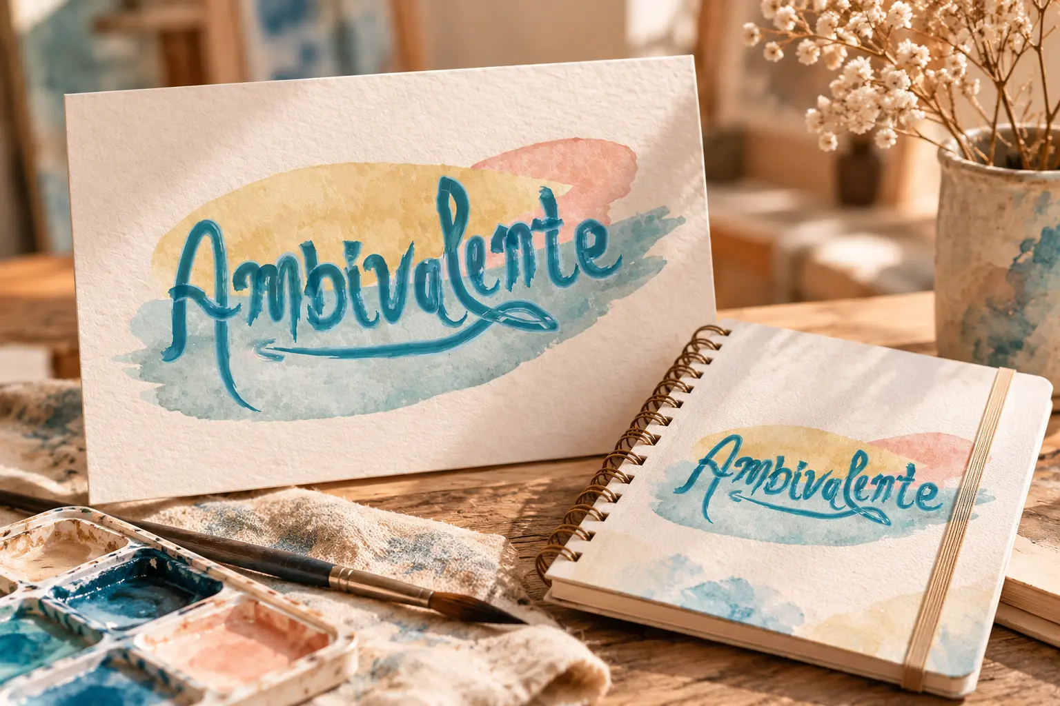 Ambivalente — Identité visuelle · Lettrage et univers aquarellé · Toulouse, France